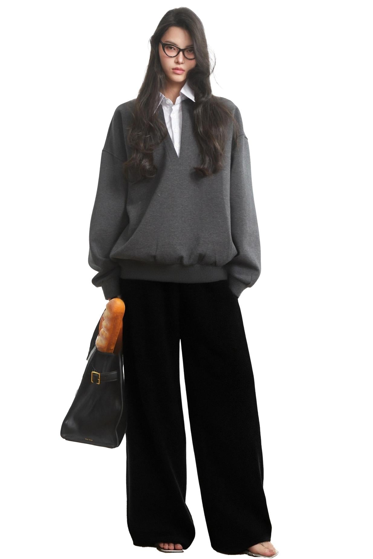 Lazy Drape Wide-leg Scimitar Pants