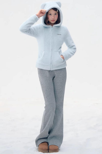 Sky Blue Teddy Bear Jacket Set-Up