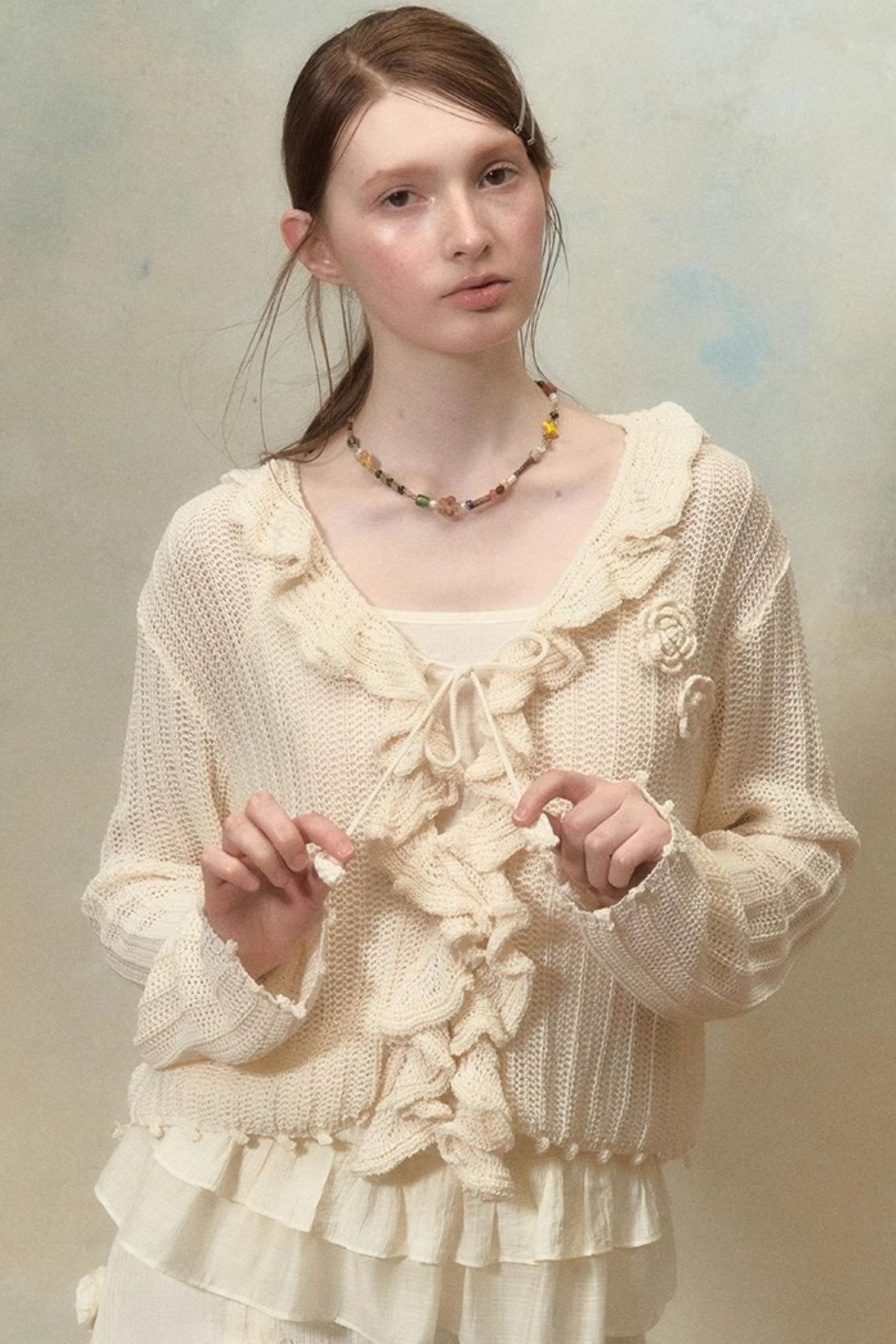 Floral Ruffle Cardigan