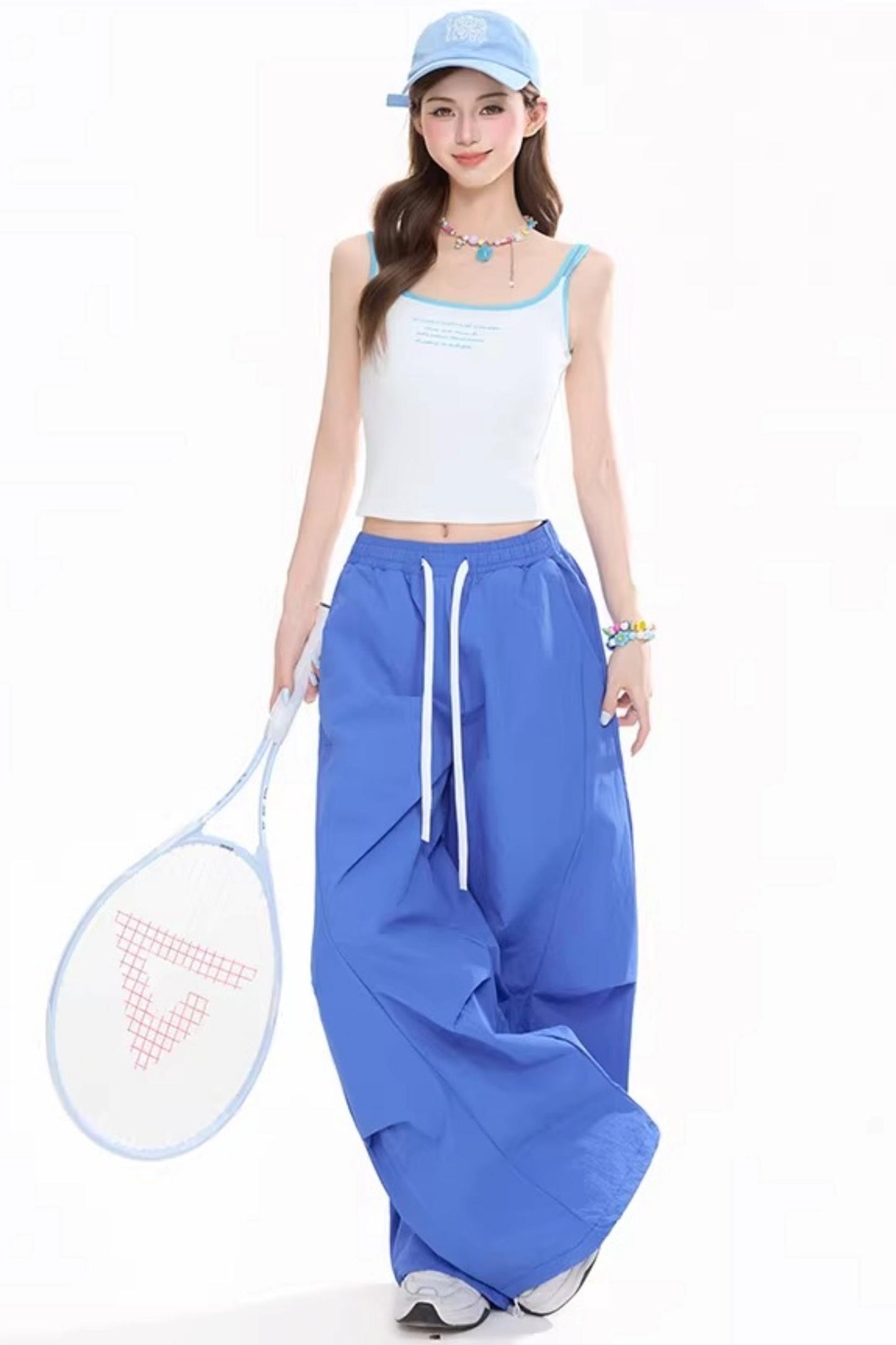Drawstring Slimming Wide-Leg Pants