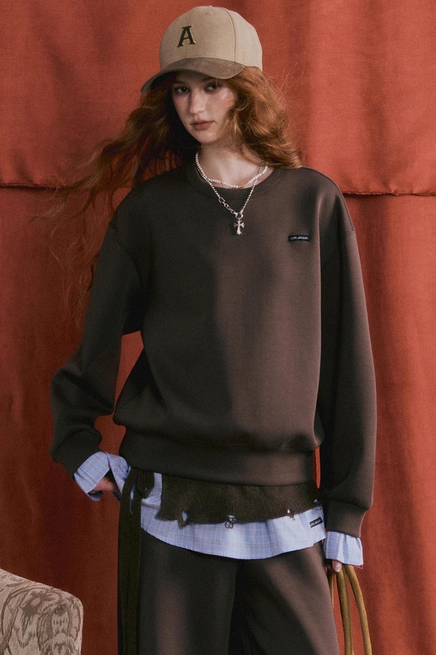 Plaid Patchwork Sweater Set-Up