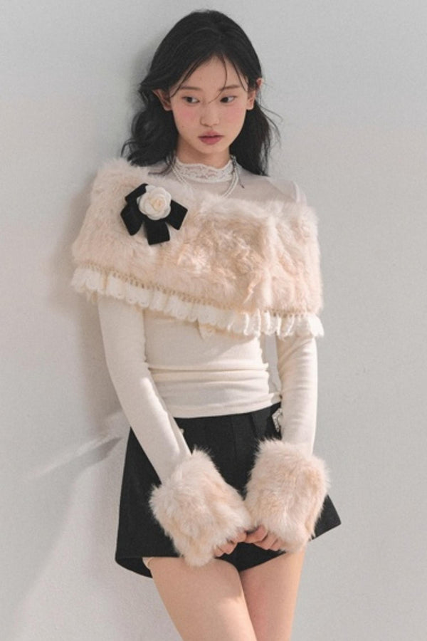 Whispering Snow Lace Top Set