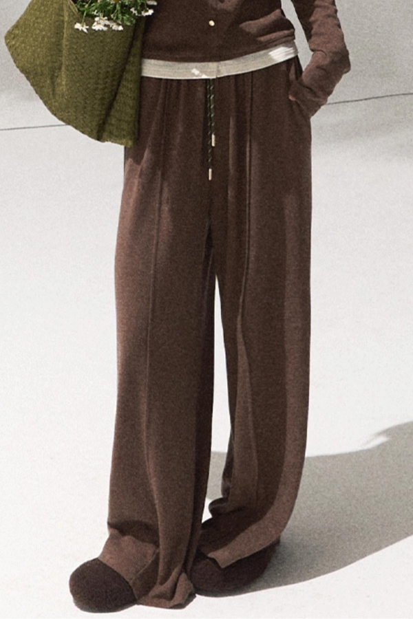 Tears Knit Top & Wide-Leg Pants Set-Up