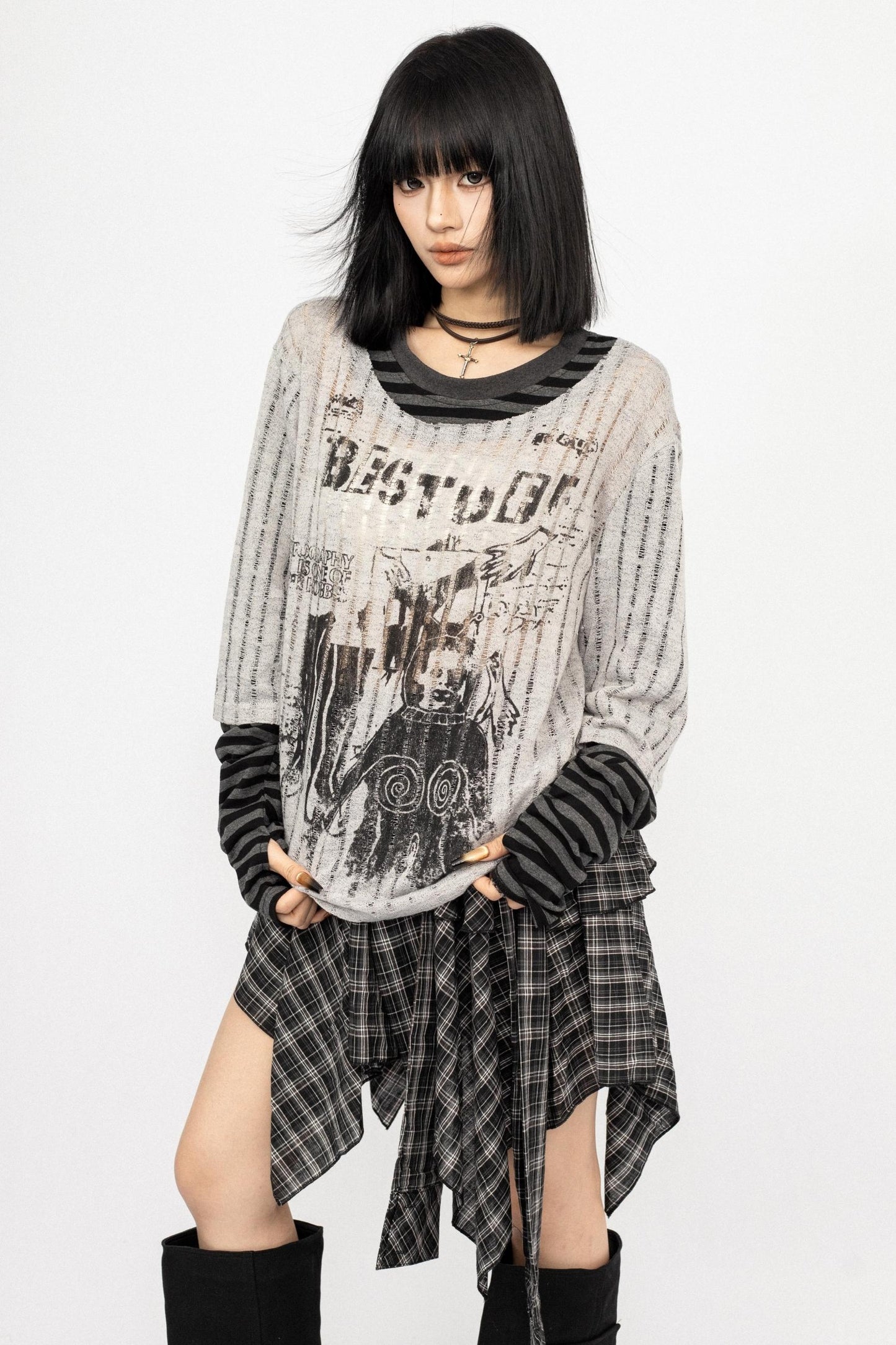 Asian Spice Stripe Long Sleeve Top