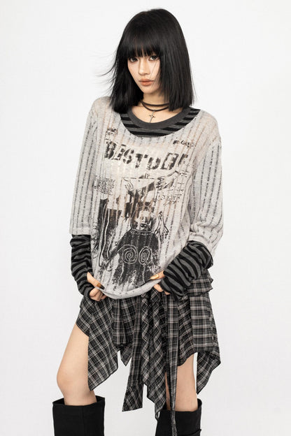 Asian Spice Stripe Long Sleeve Top