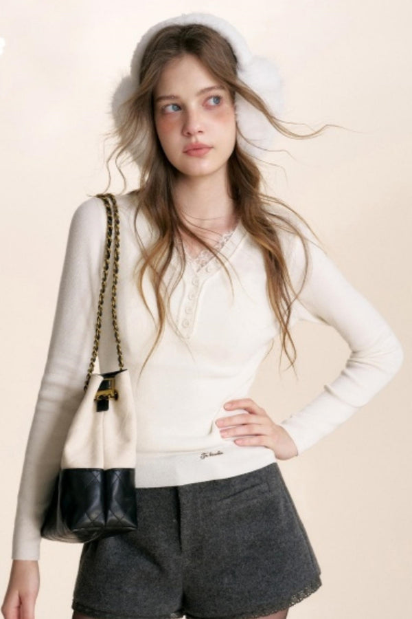 Romantic Lace Wool Cardigan