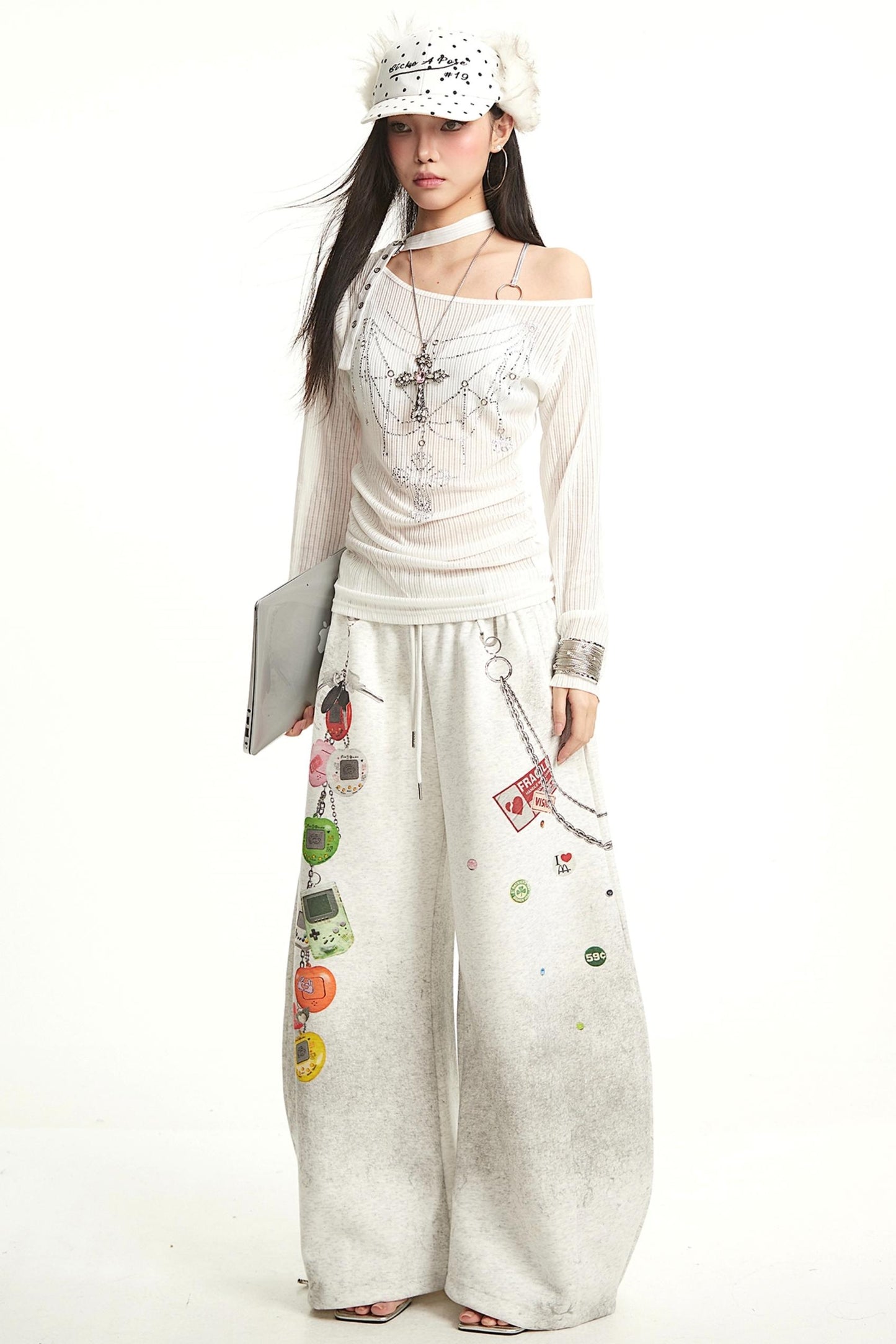 Shoulder Long Sleeve Cover-Up Slim Top