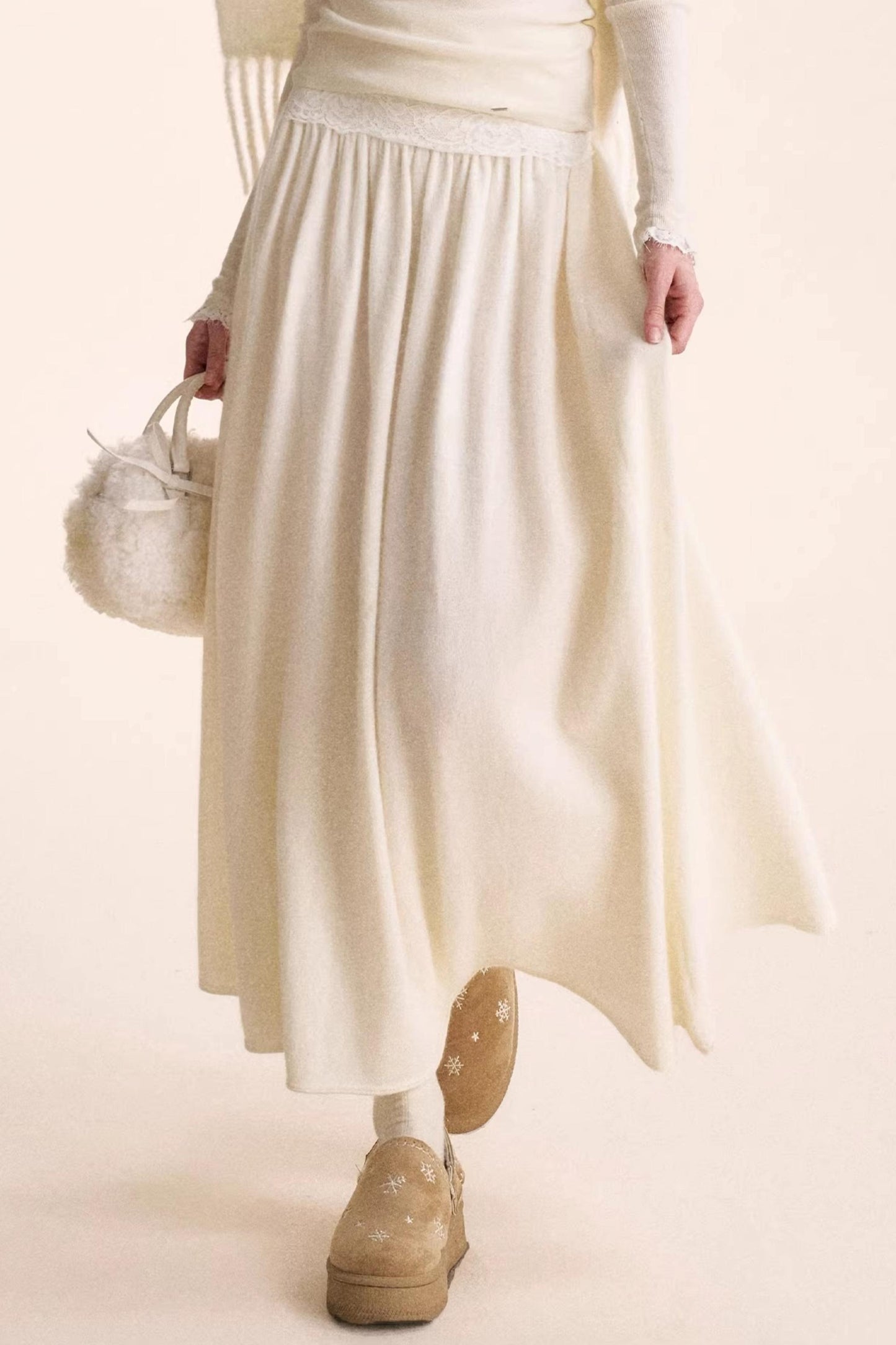 Romantic Lace Knit Skirt