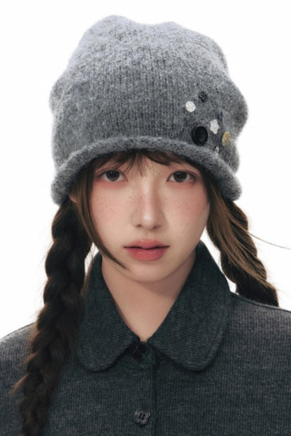 Handmade Gray Knit Beanie