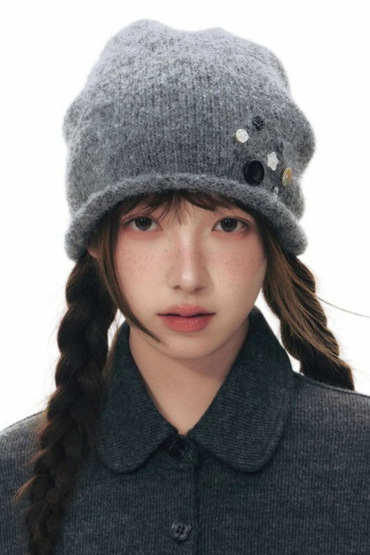 Handmade Gray Knit Beanie