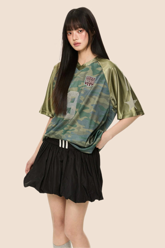 Retro Camo V-Neck Tee