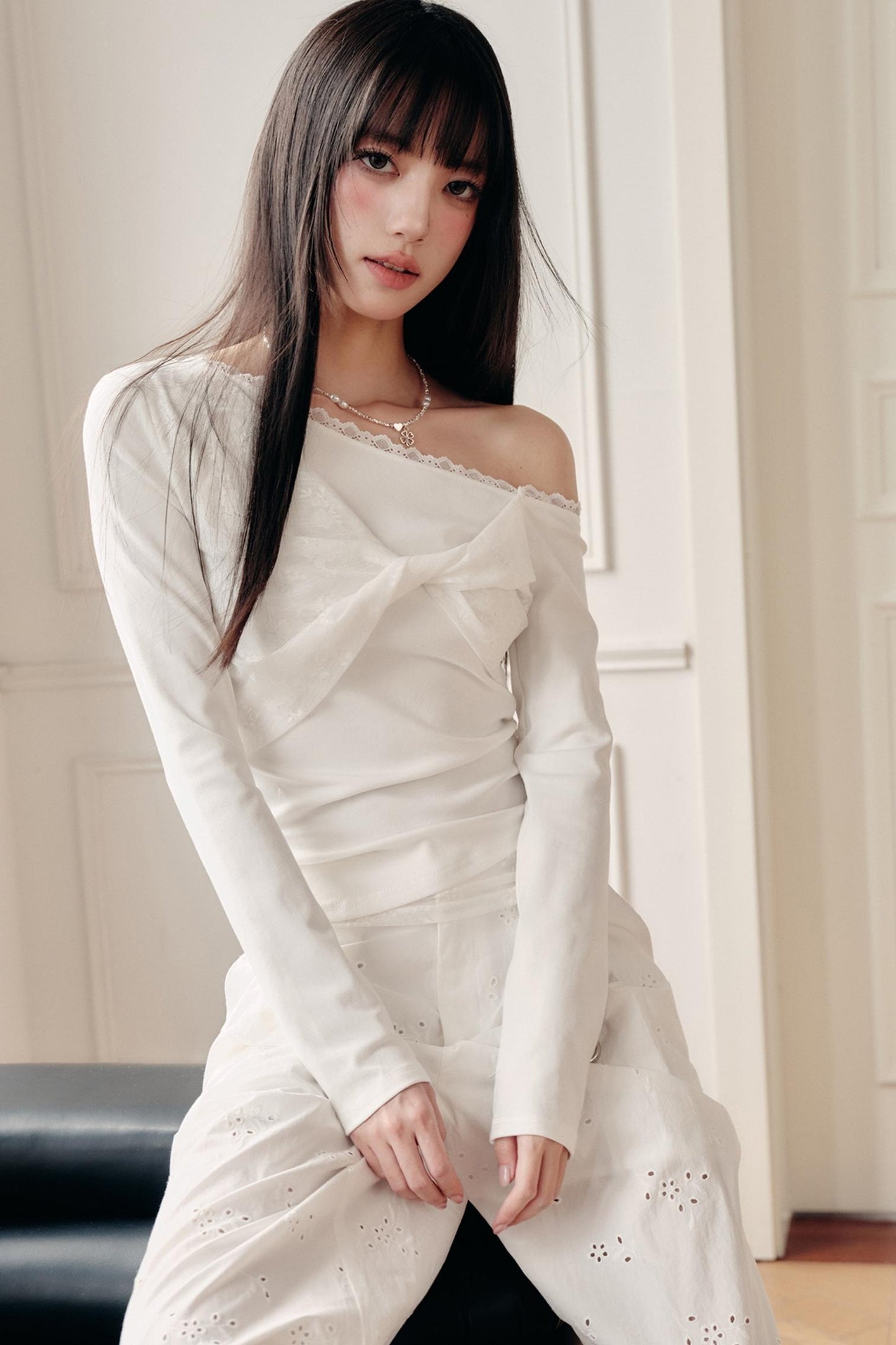 White Lace Made Shirt