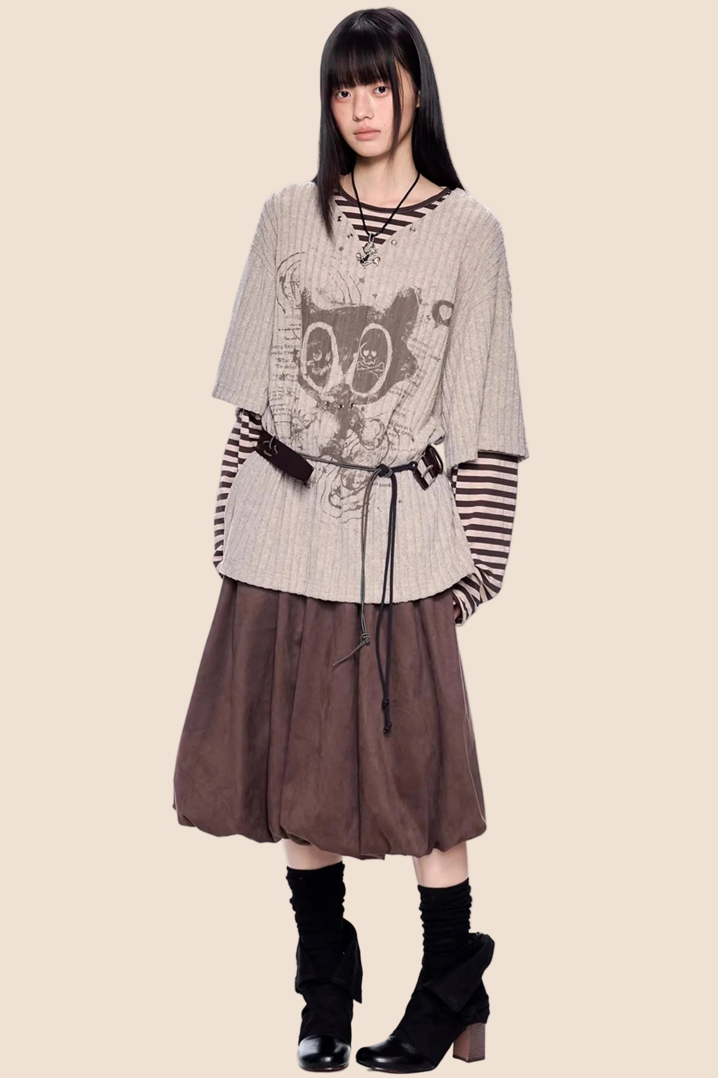 Retro Striped Patchwork Top