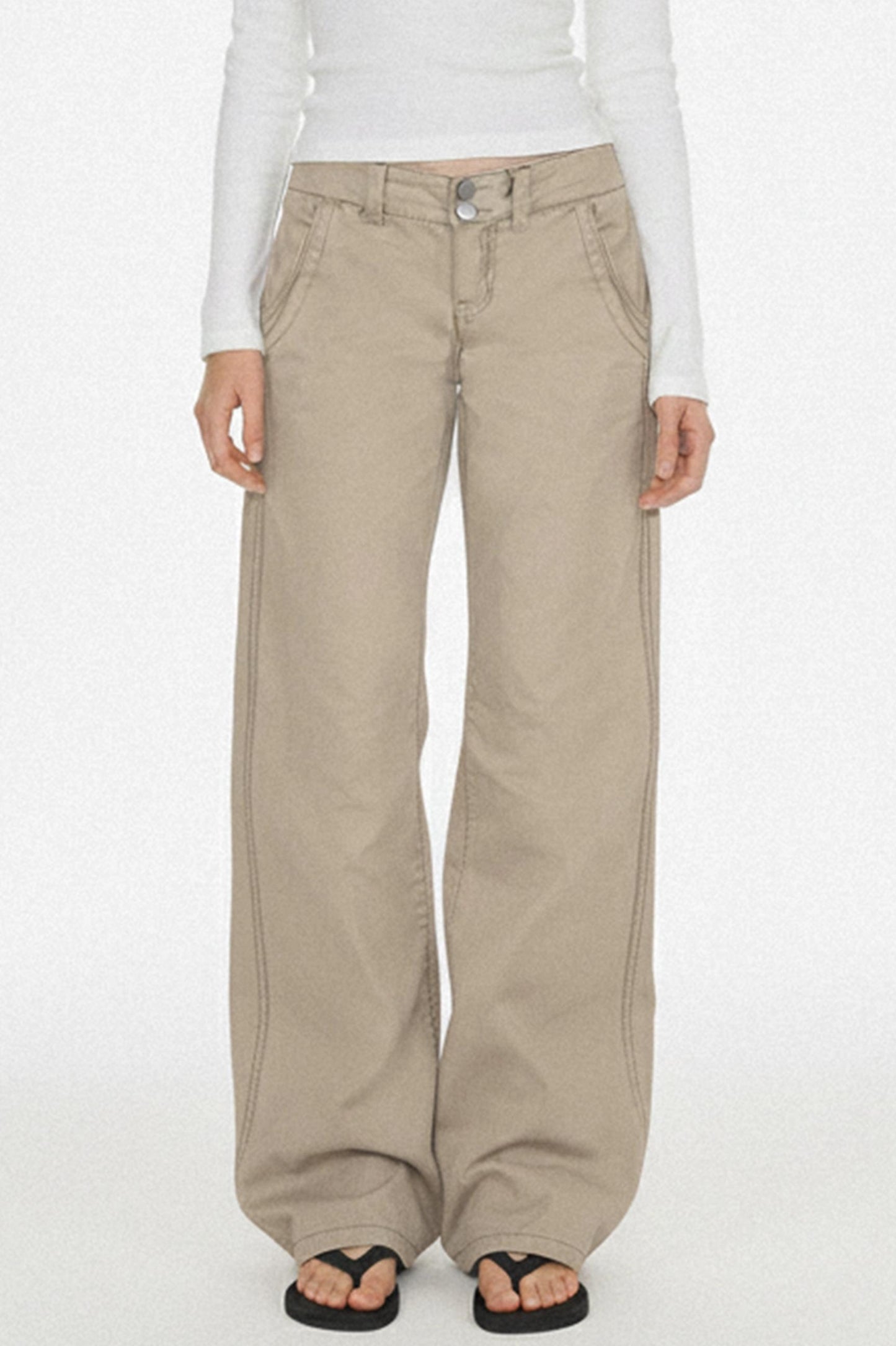 Retro Low-Waist Denim Pants