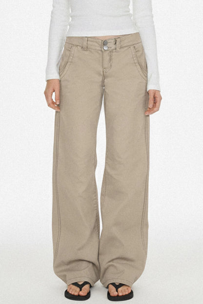 Retro Low-Waist Denim Pants