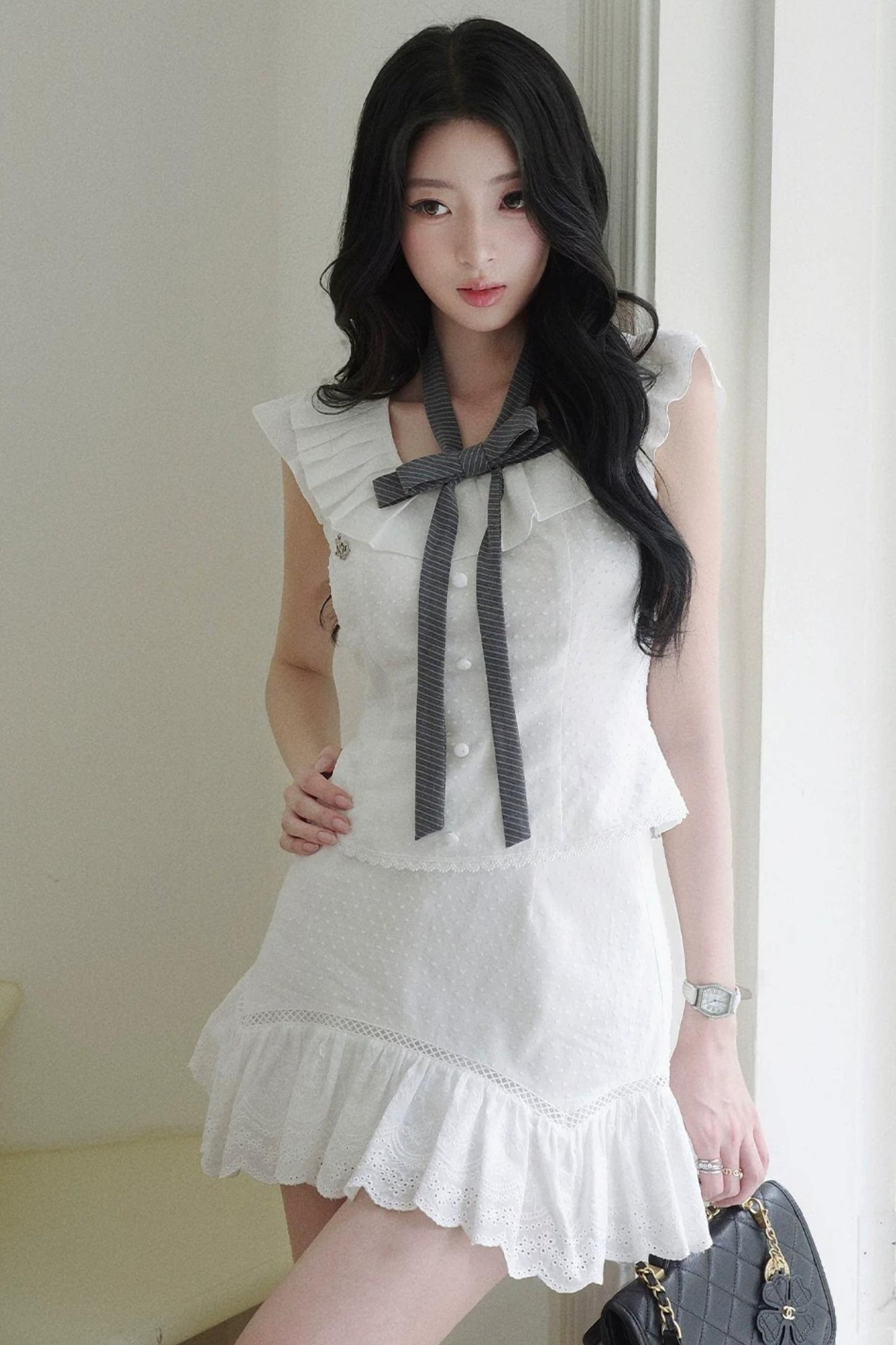 Bow Ruffle Skirt Set-Up