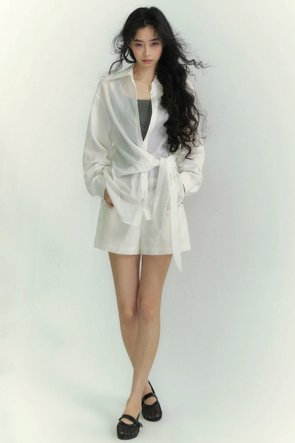 Somesowe Breathable Lace-Up Shirt