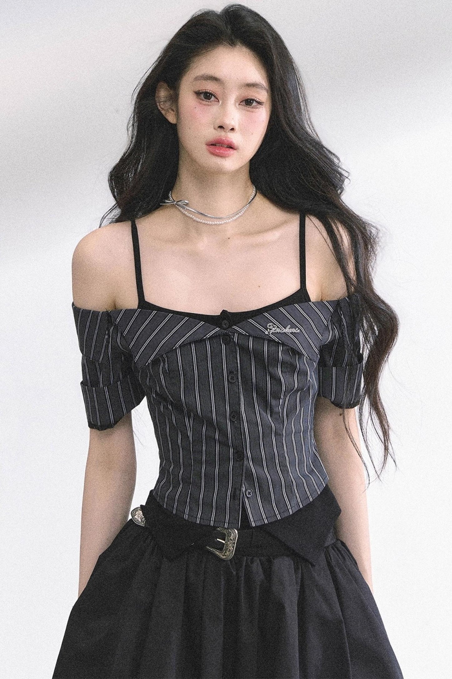 Kyoto Striped Short-Sleeved Sunscreen Top