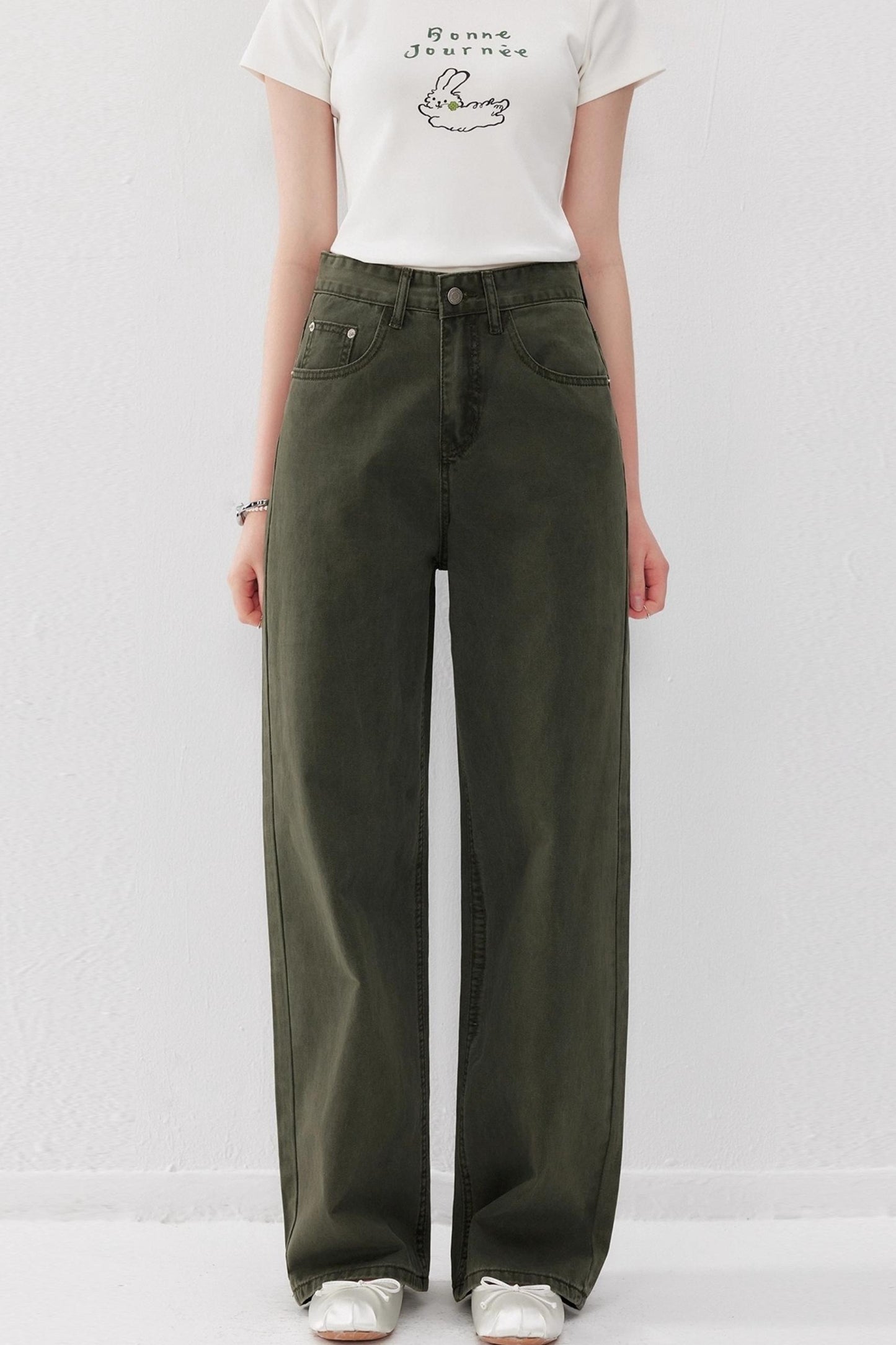 High-Waist Straight Jeans