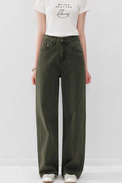 High-Waist Straight Jeans