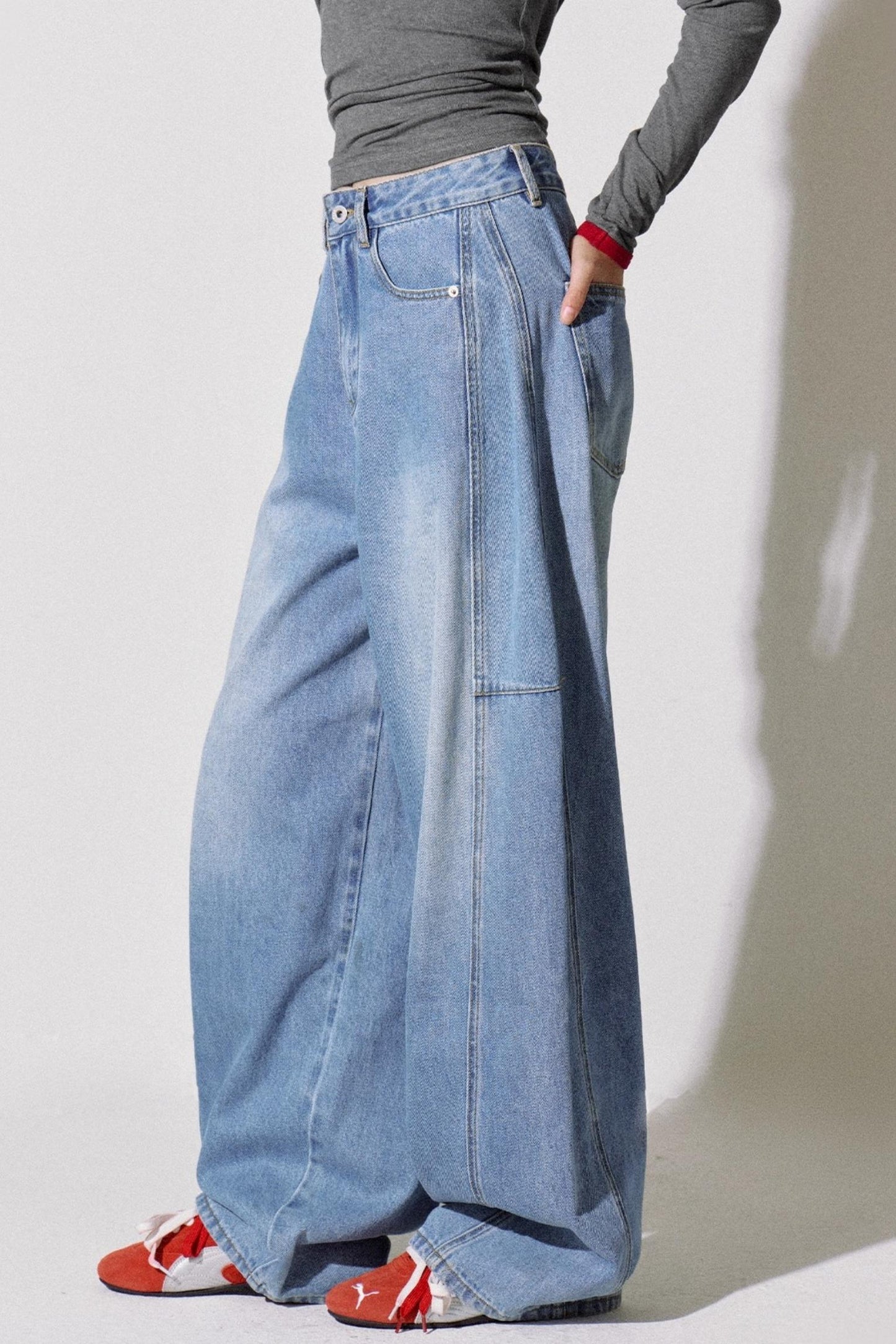 Tailoring Blue Loose Jeans