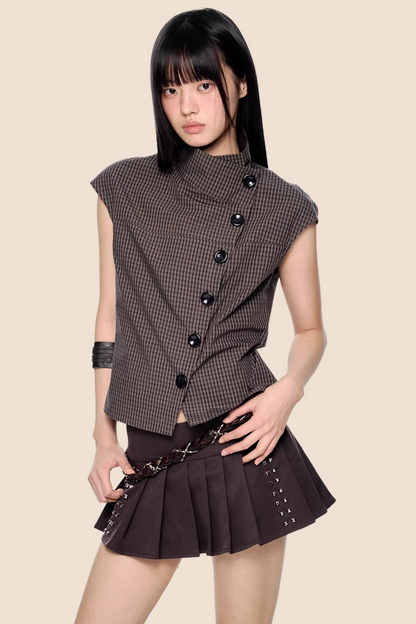 Retro kariertes Sommerbluse