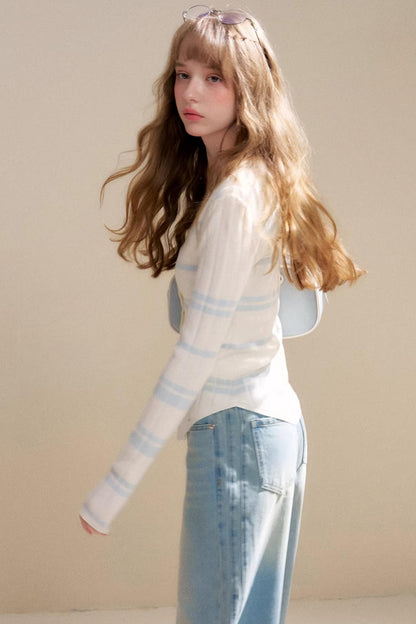 Romantische Kontrast-Spitzen-Strickjacke-Oberteil