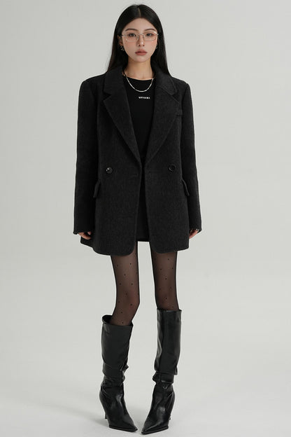 헤브론 칼라 울 캐시미어 블레이저 