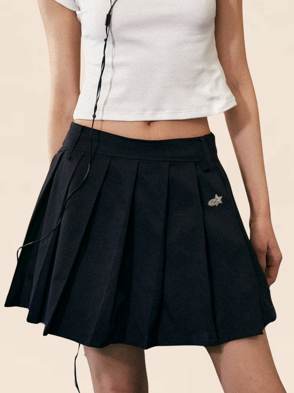 Retro A-Line Pleated Skirt