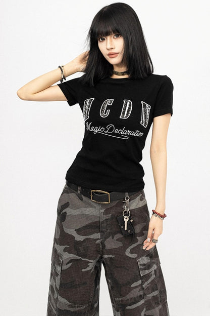 American Retro Summer Black T-Shirt