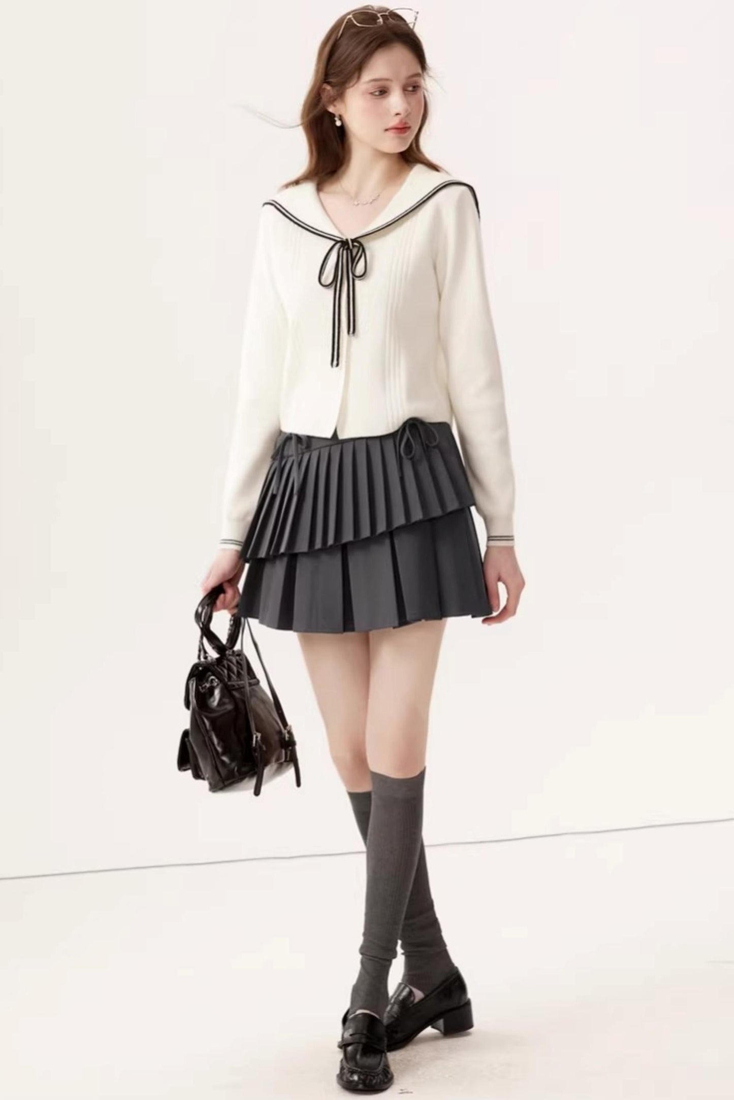 V-Neck Sailor Knit Top