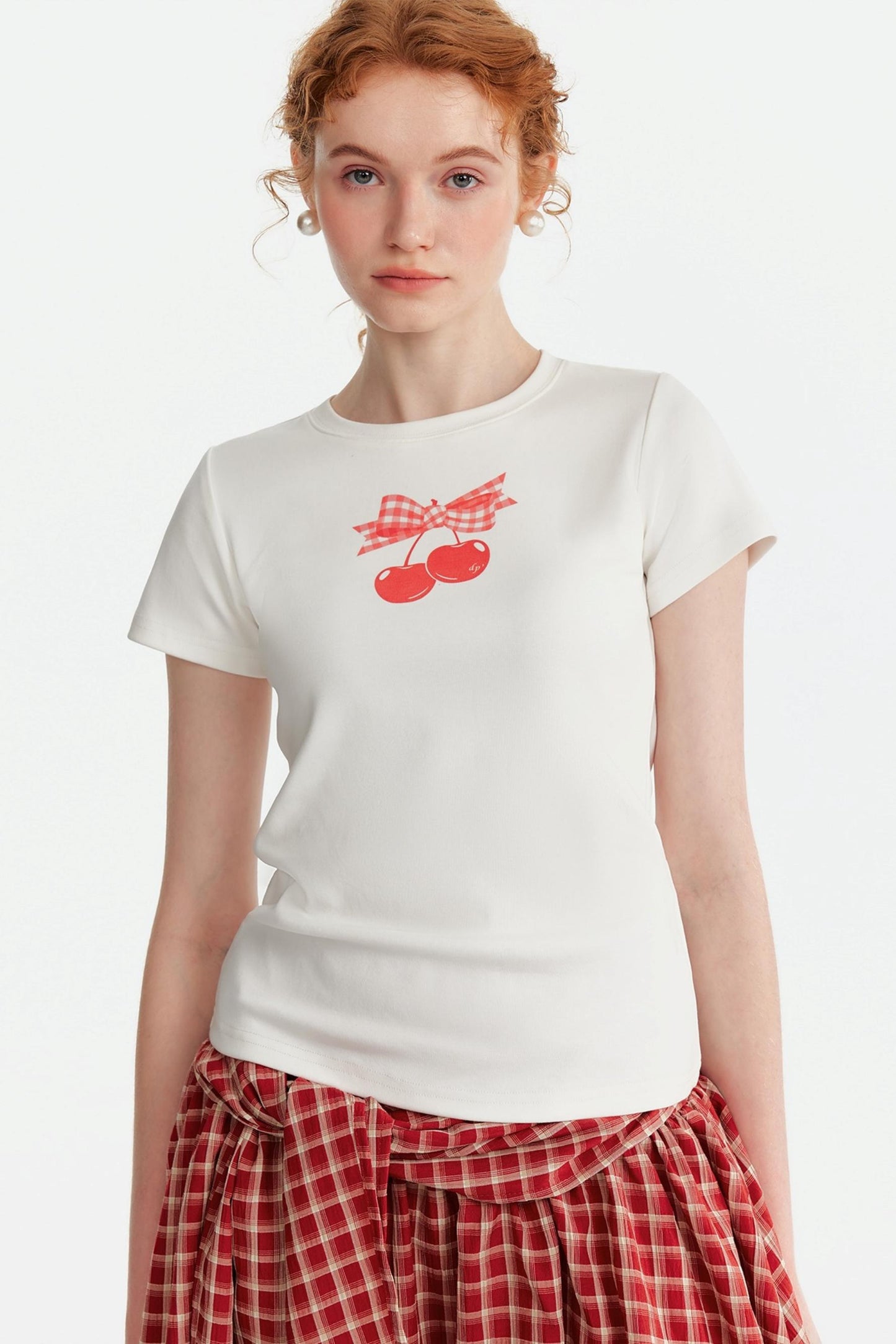 Pink Cherry Print Halter Skirt Set-Up