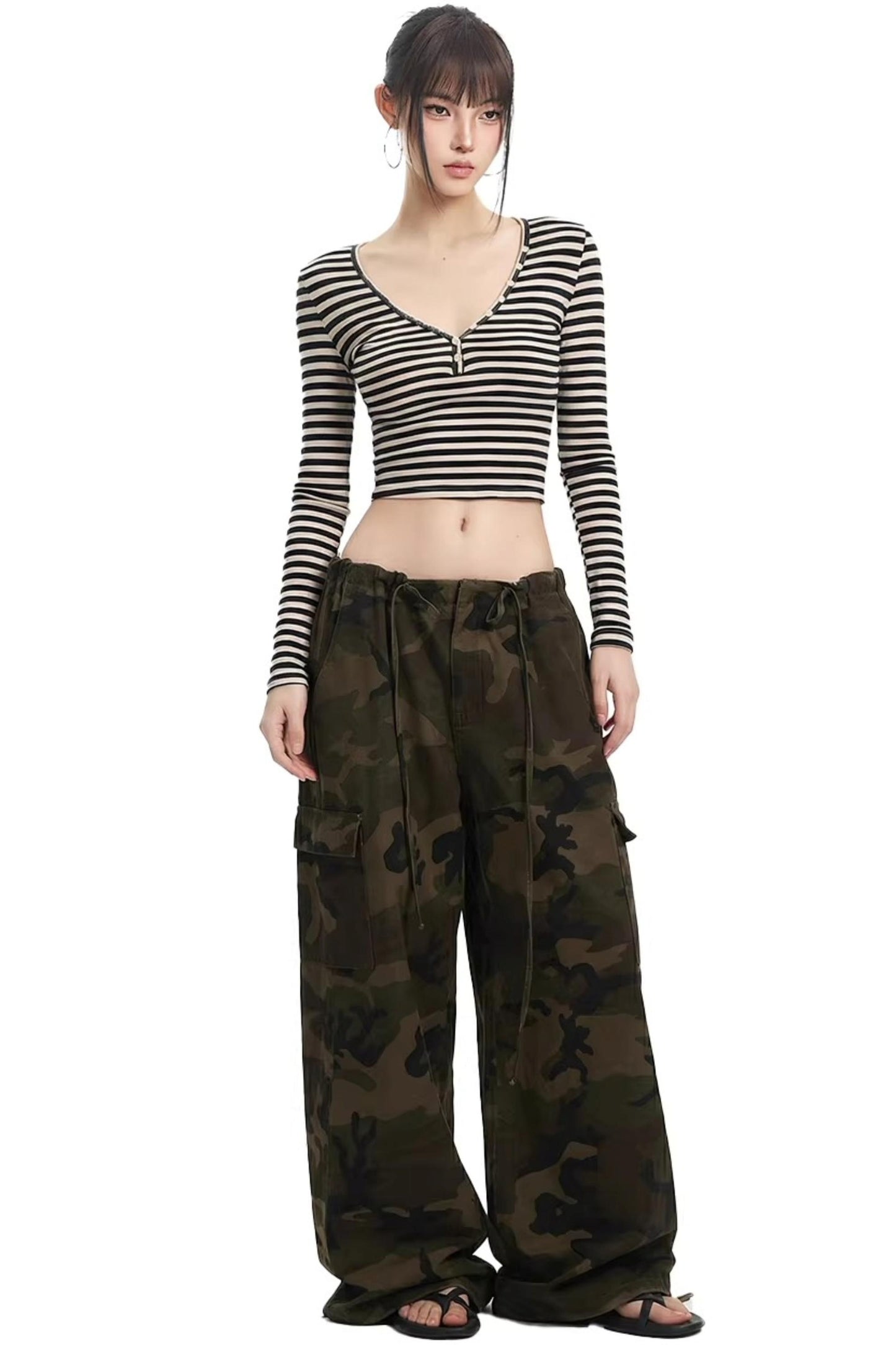 Retro Striped Slim-Fit Top