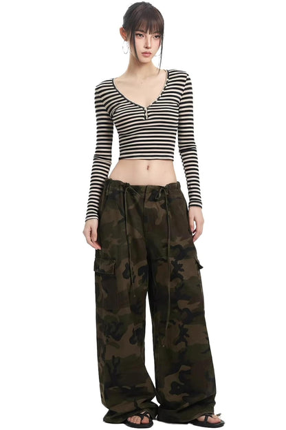 Retro Striped Slim-Fit Top