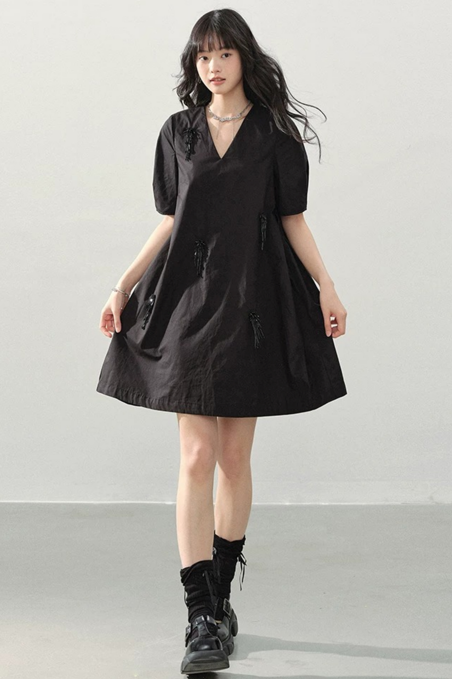 Black Swan Beaded Dress