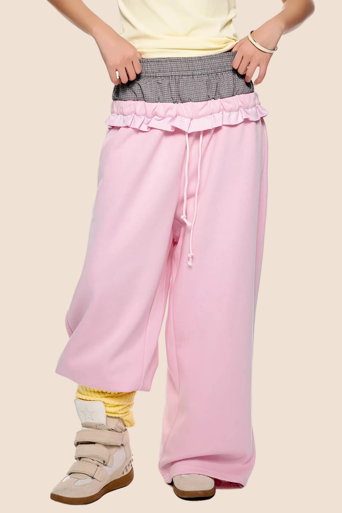 Plaid Patchwork Sweatpants