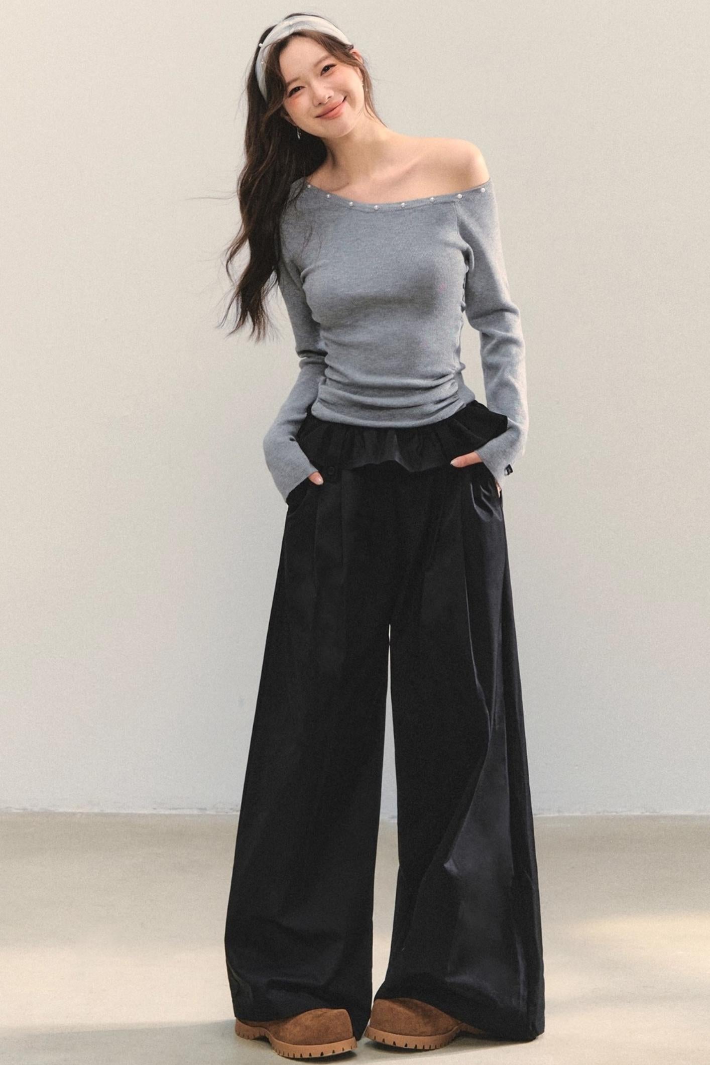 Asymmetrical Knit Base Layer Top