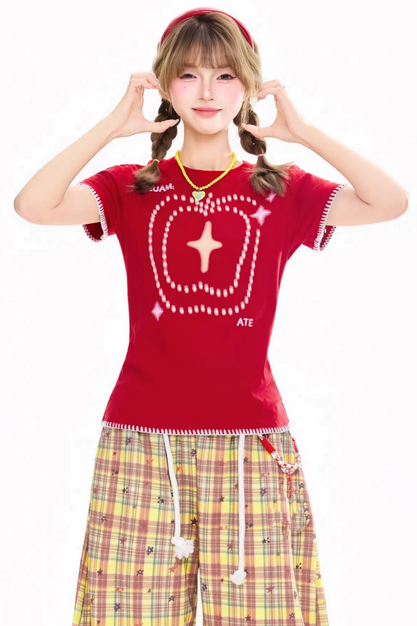 Camiseta retro con estrella cruzada