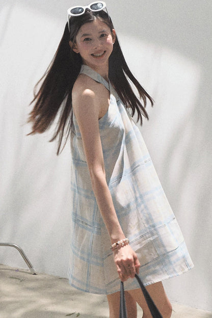 Linen Plaid Dress