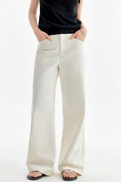Gentle Wind Imitation Denim Straight Pants