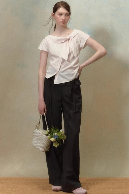 Summer Ruffle Wide Leg Pants