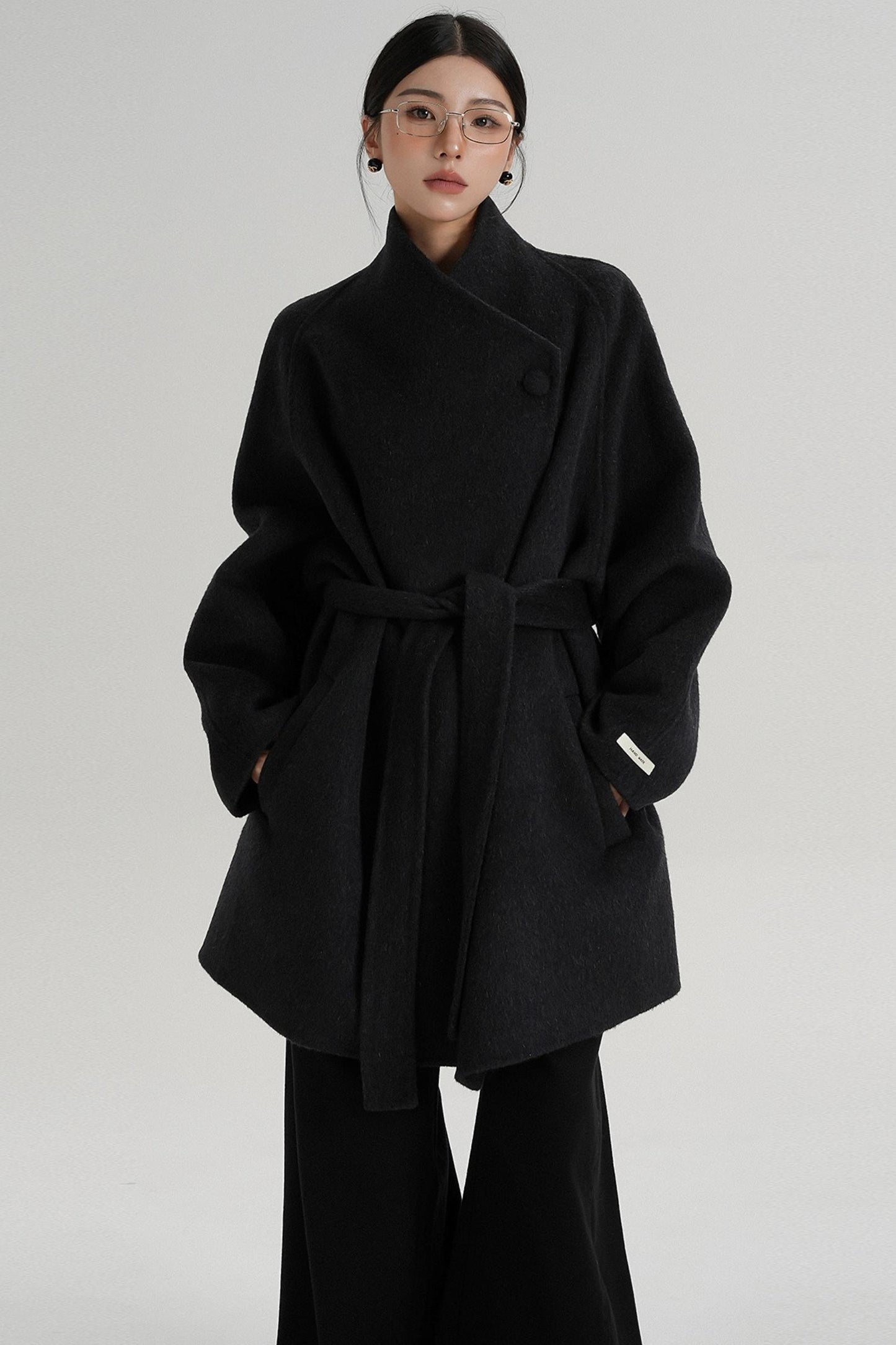 Cross-Body Wool Coat