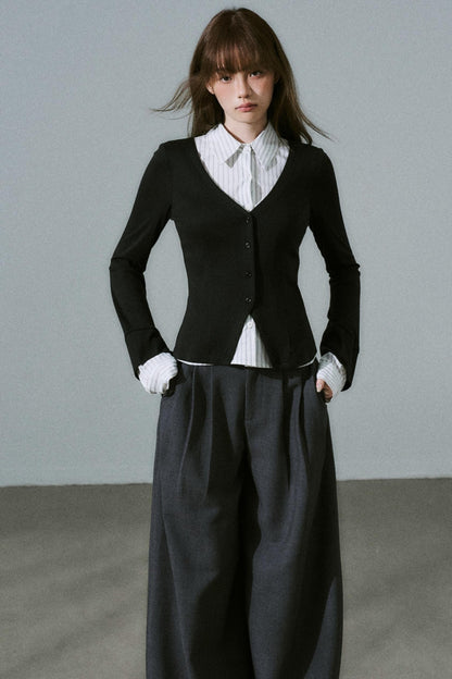 Fake Two Piece Wool Top