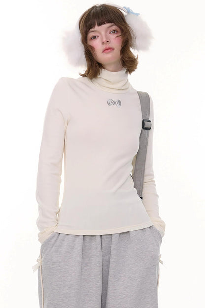 Autumn Retro High Neck Knitted Top