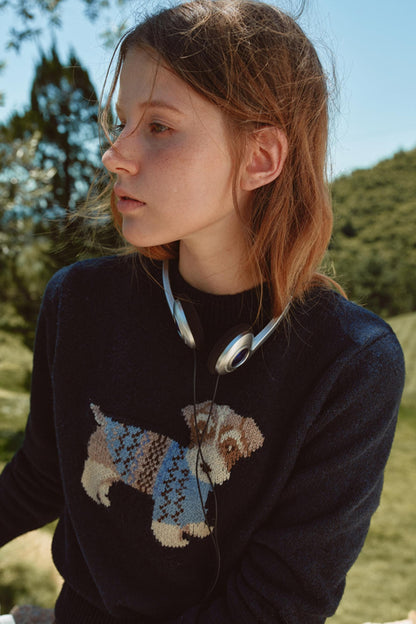 Vintage Jacquard Wool Top