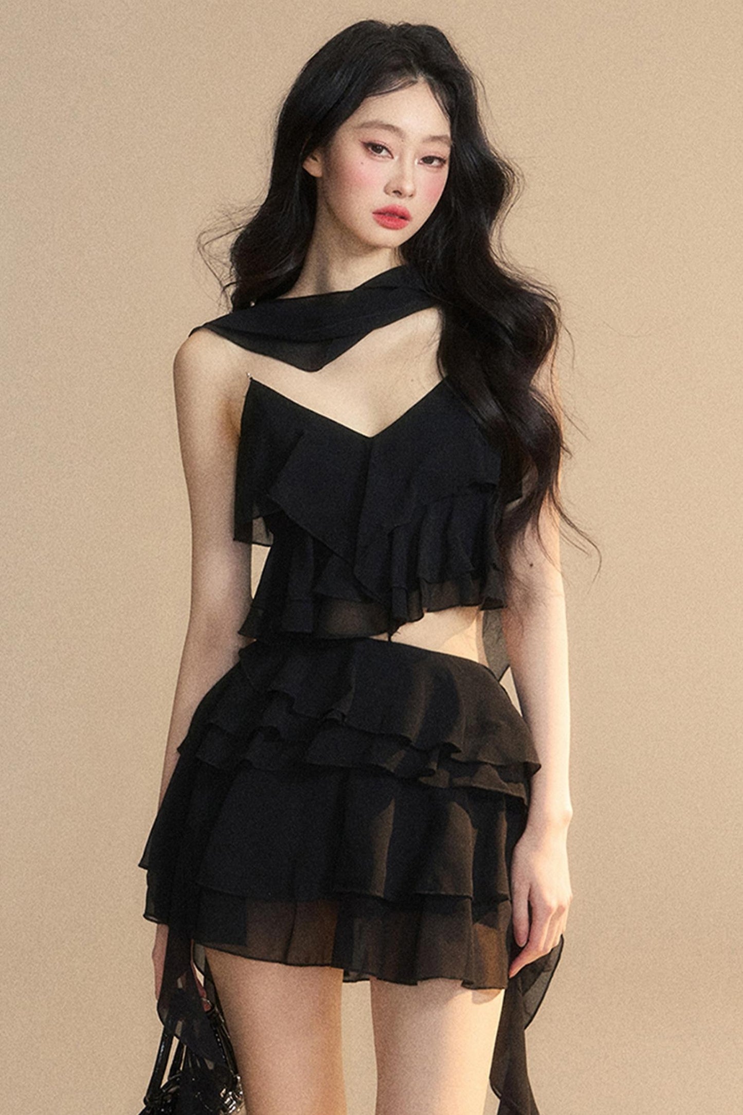 Luxury Halter With Skirt Set-Up