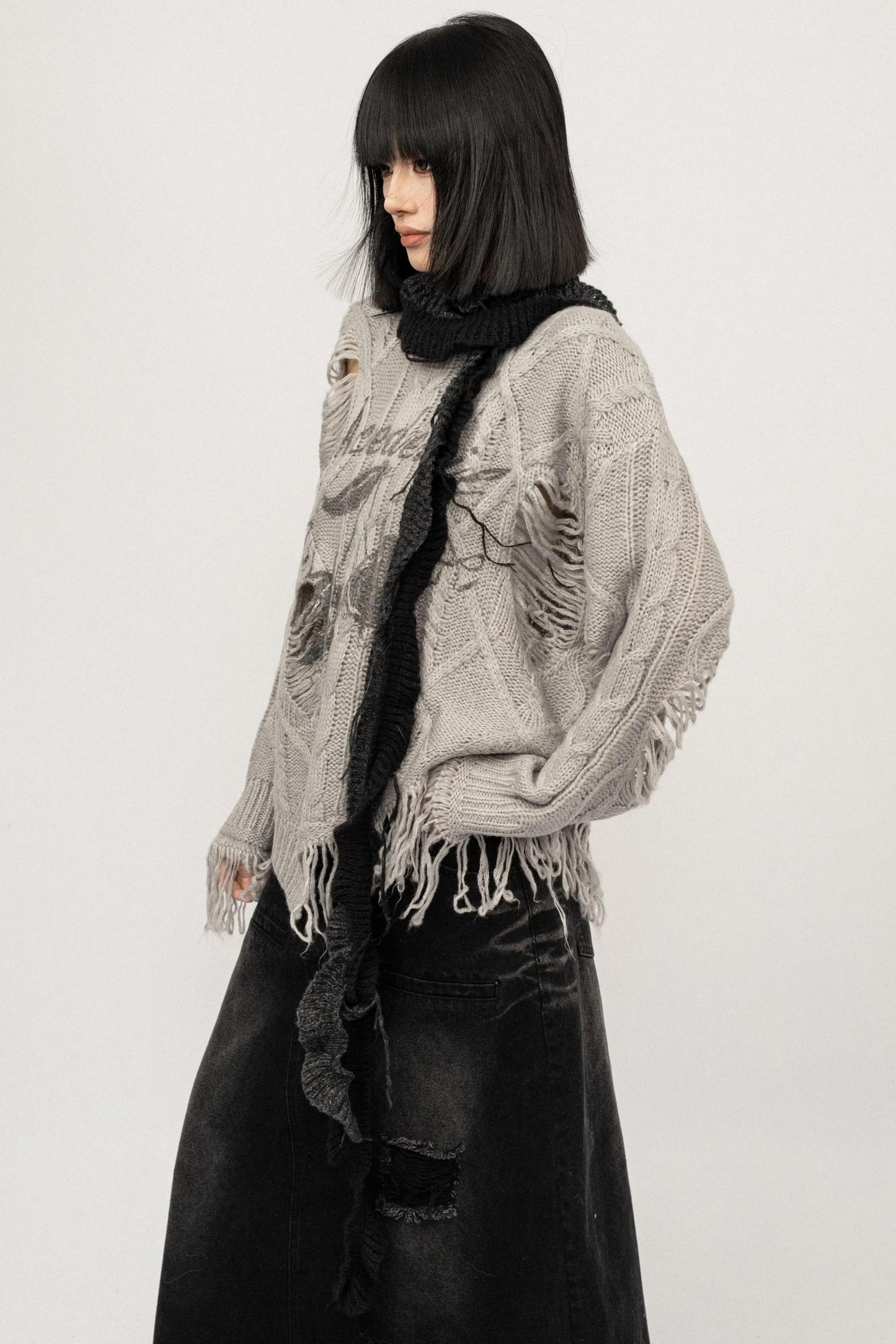 American Retro Irregular Knit Top