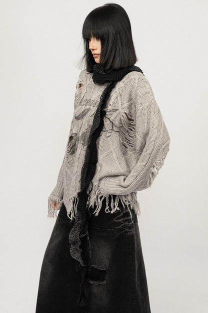 American Retro Irregular Knit Top