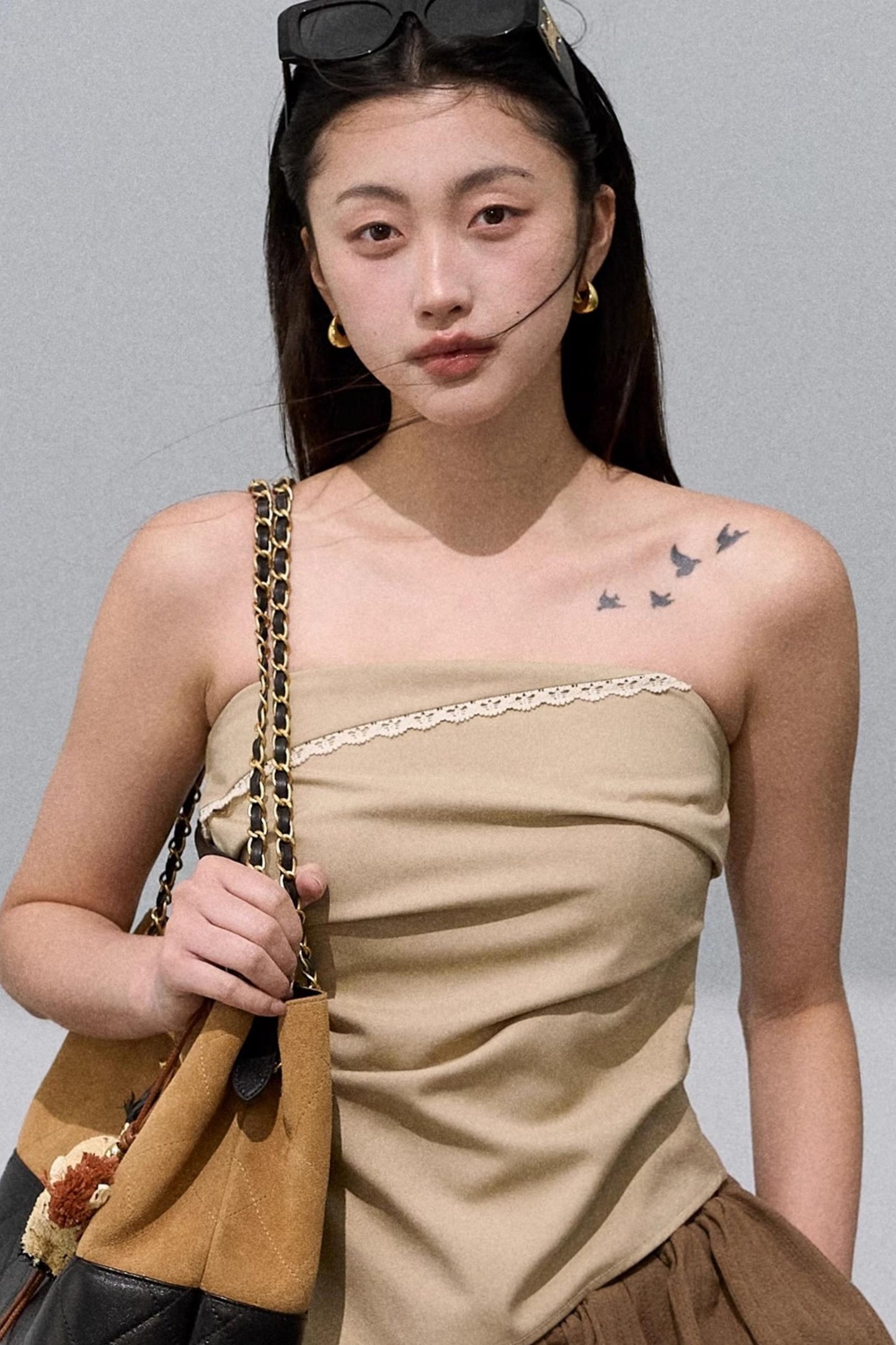 Waist-Cinched Wide-Leg Pants Set-Up