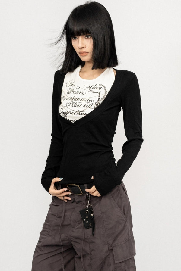 Autumn Black Slim Top